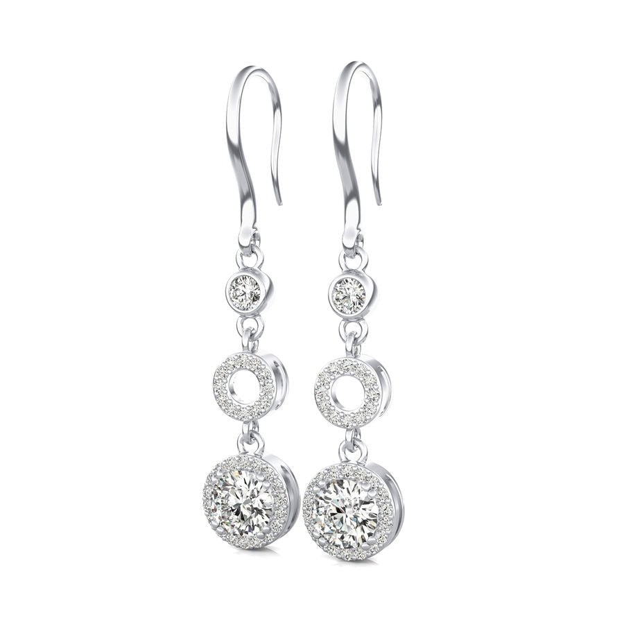 Halo Lever Back Earrings - Jewelry Exchange Center