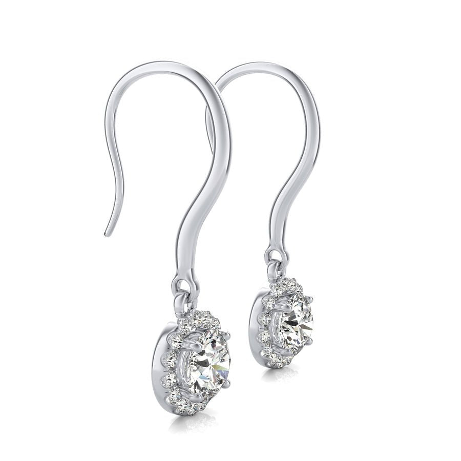Halo Lever Back Earrings - Jewelry Exchange Center