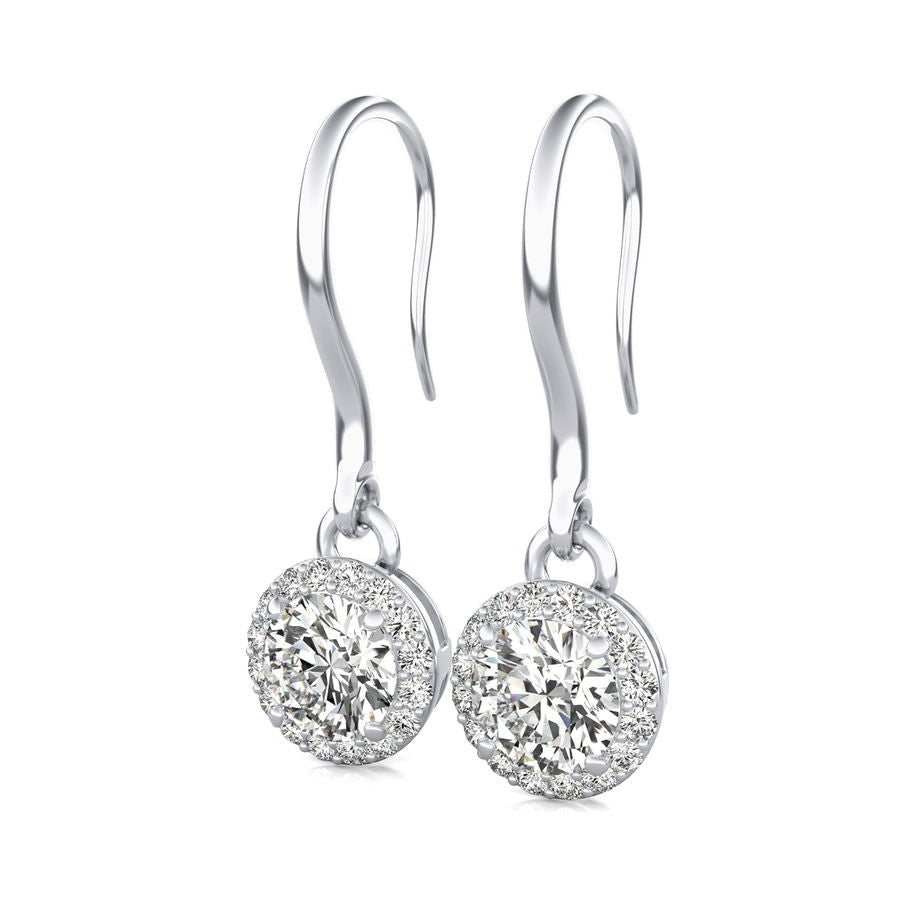 Halo Lever Back Earrings - Jewelry Exchange Center