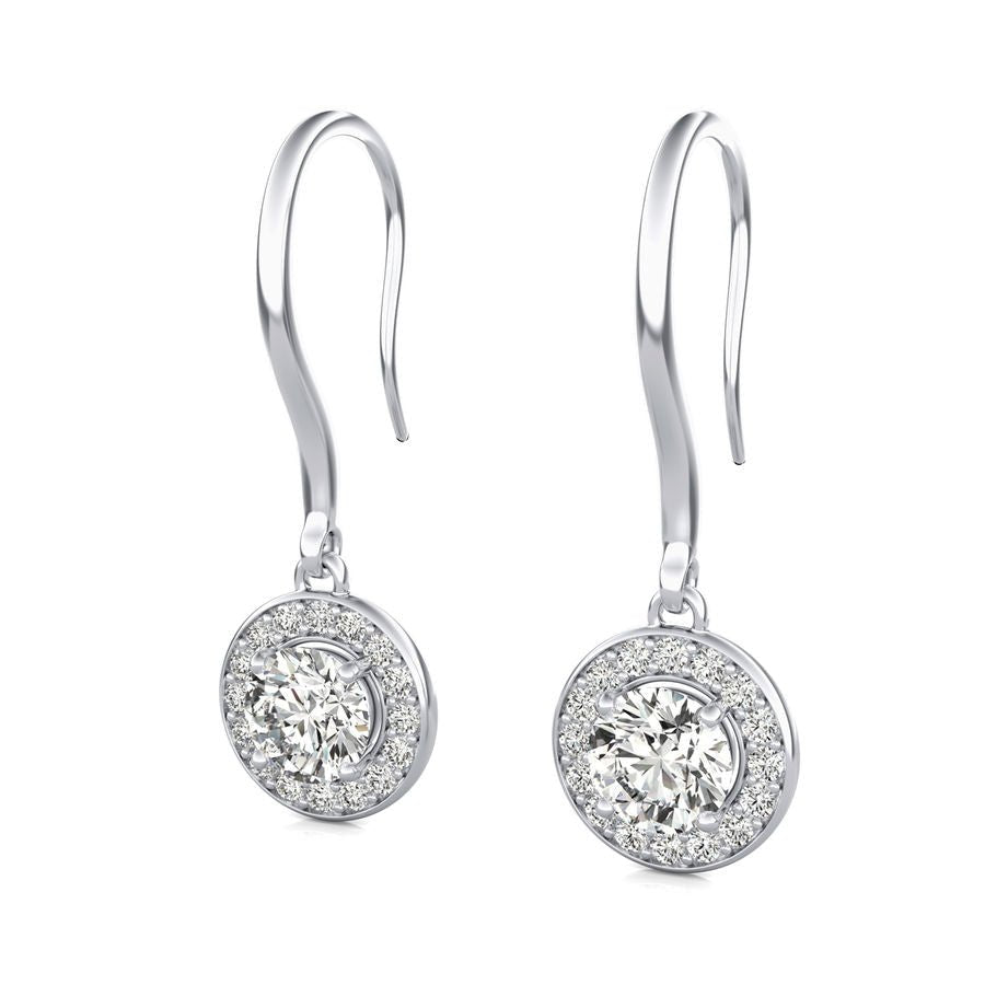 Halo Lever Back Earrings - Jewelry Exchange Center