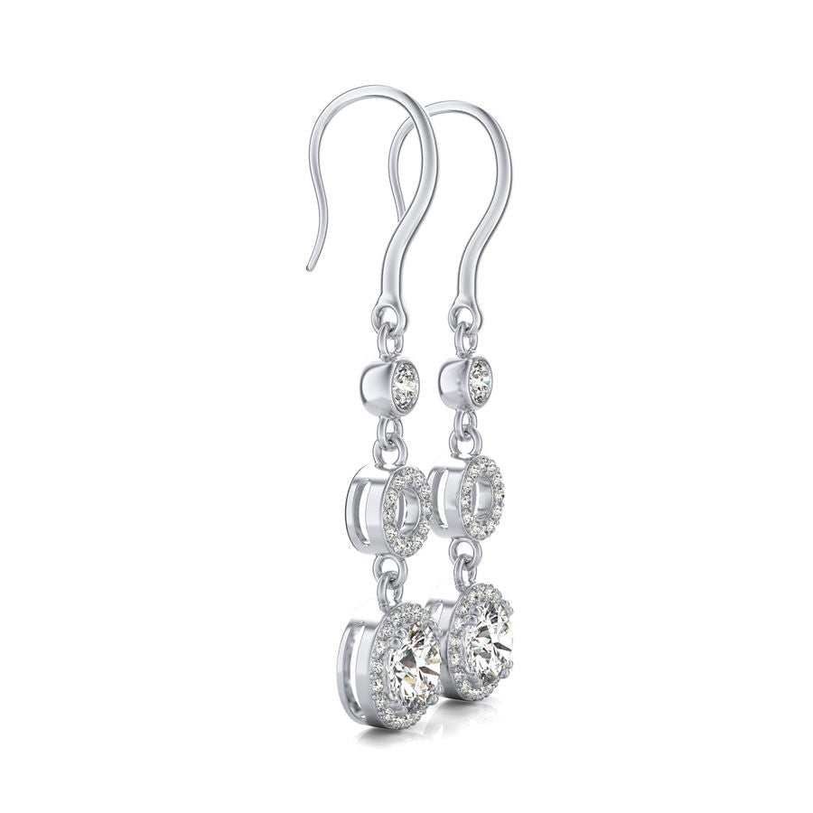Halo Lever Back Earrings - Jewelry Exchange Center