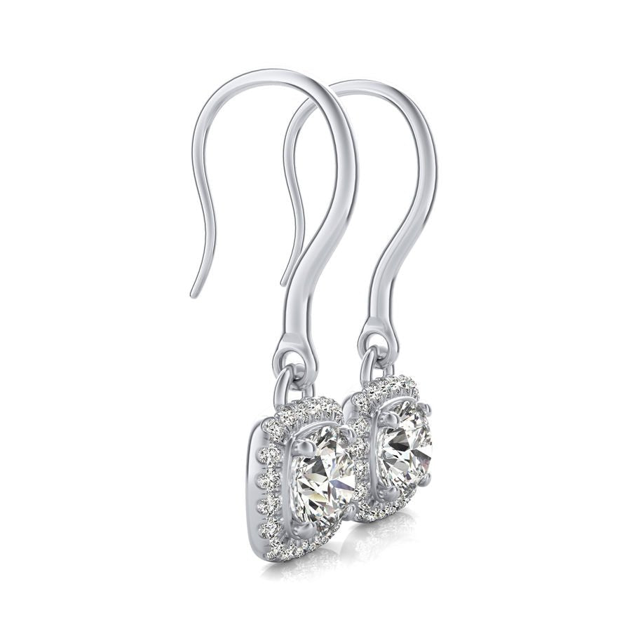Halo Lever Back Earrings - Jewelry Exchange Center
