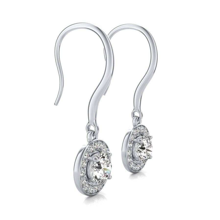 Halo Lever Back Earrings - Jewelry Exchange Center