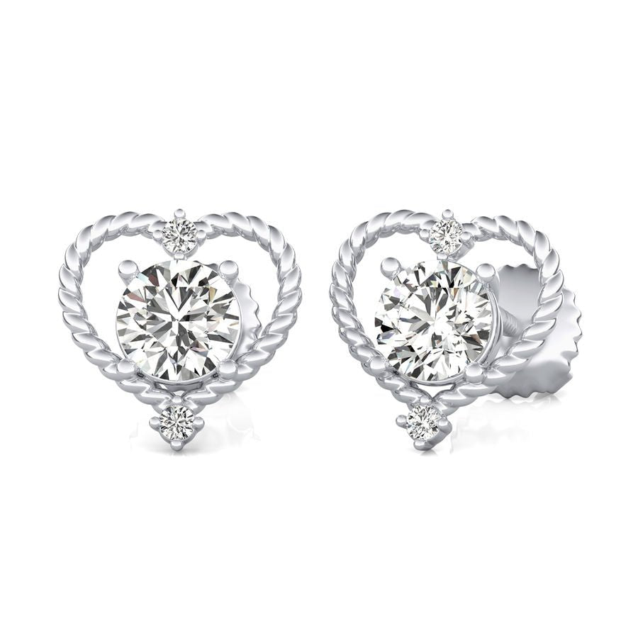 Heart Halo Stud Earrings - Jewelry Exchange Center