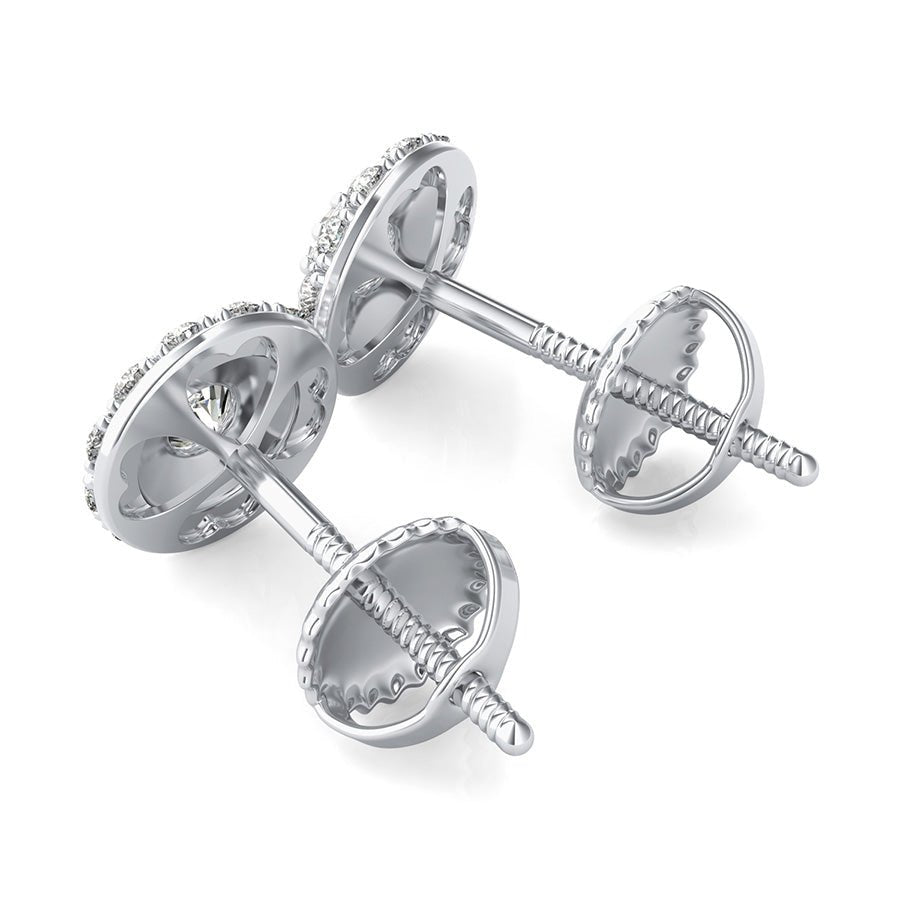 Heart Micro Pave Halo Earrings - Jewelry Exchange Center