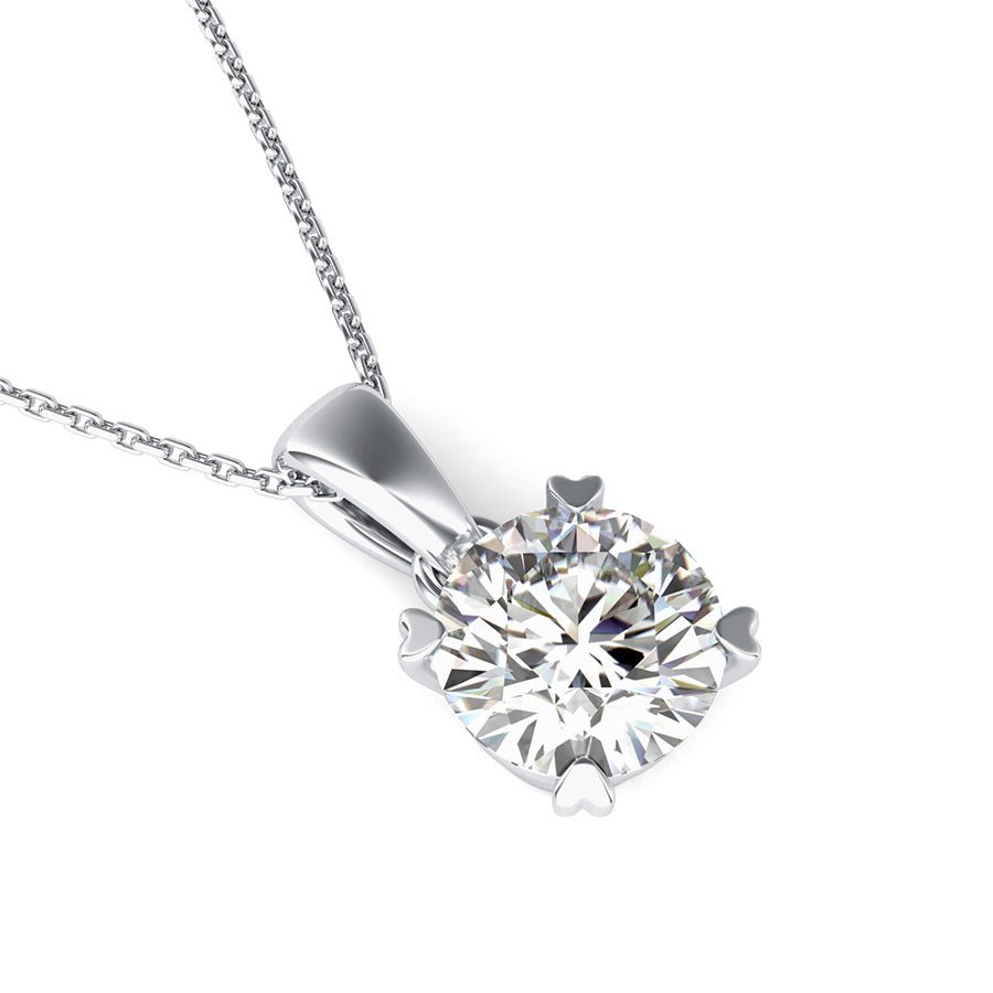 Heart Prong Solitaire Basket Pendant - Jewelry Exchange Center