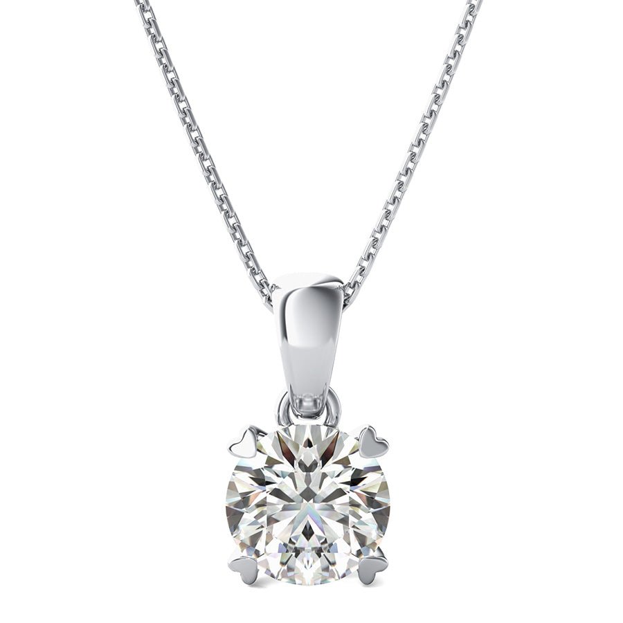 Heart Prong Solitaire Basket Pendant - Jewelry Exchange Center