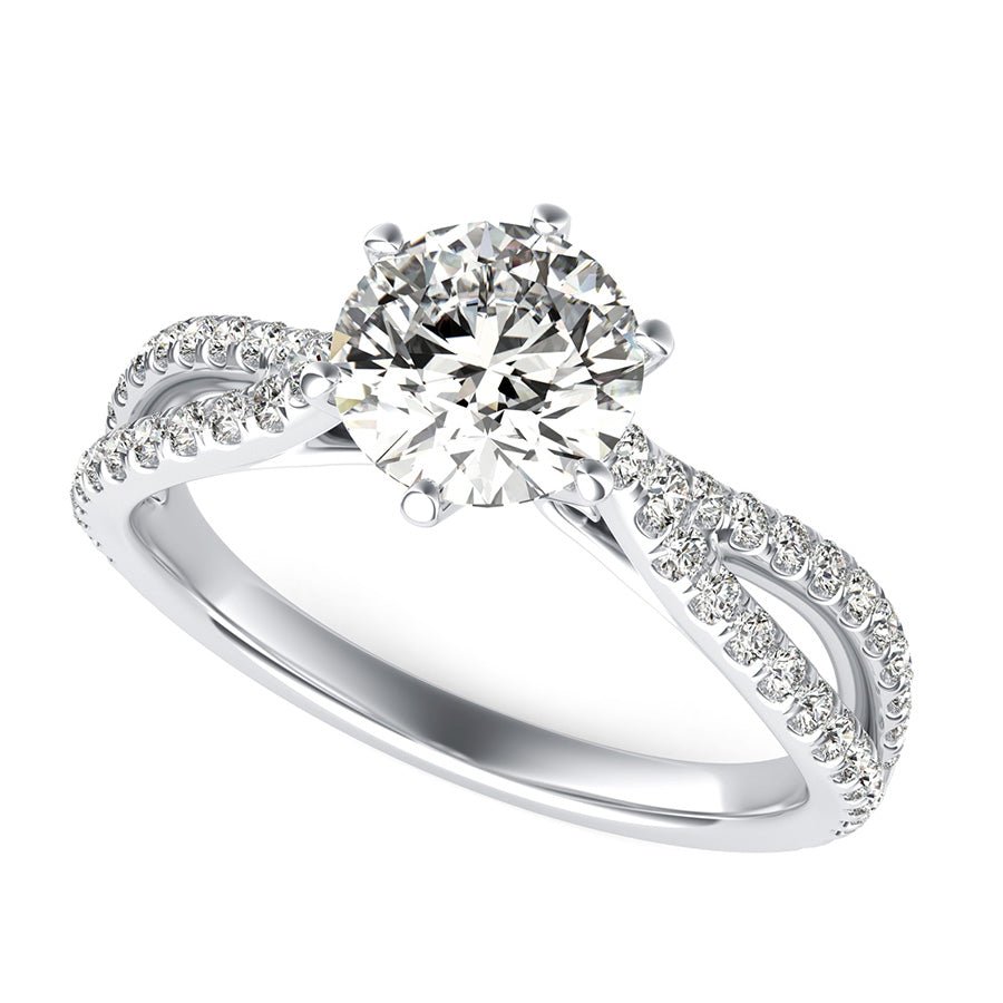 Infinity Split Engagement Ring With Scroll On The Side - Jewelry Exchange Center