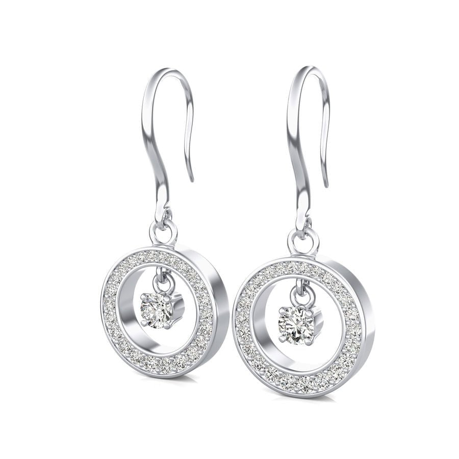 Lever Back Halo Bezel Earrings - Jewelry Exchange Center