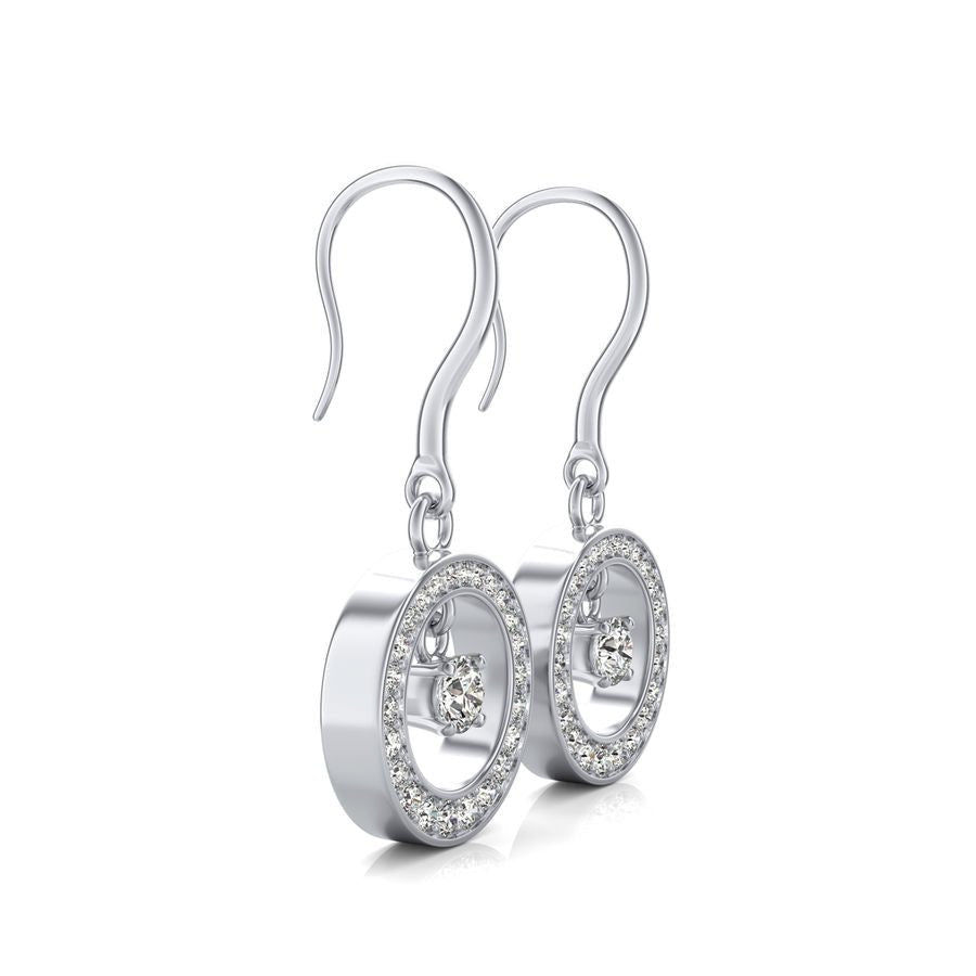 Lever Back Halo Bezel Earrings - Jewelry Exchange Center