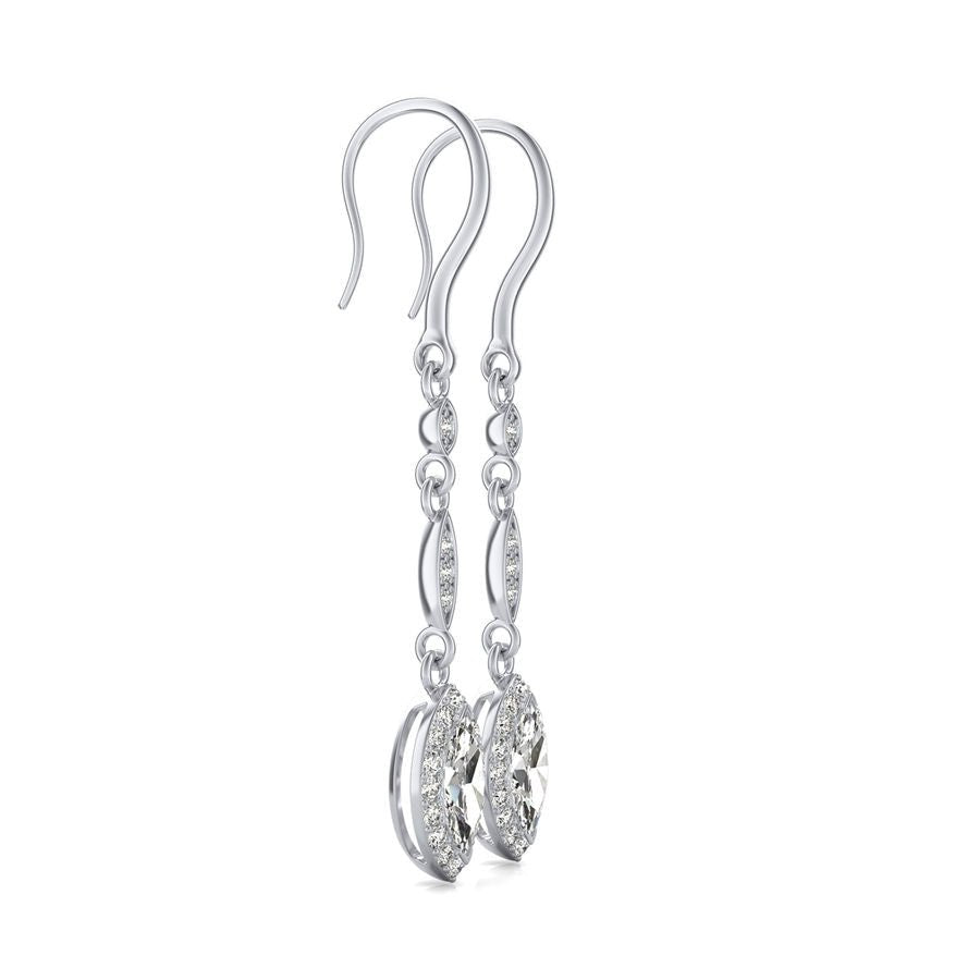 Lever Back Halo Drop Earrings - Jewelry Exchange Center