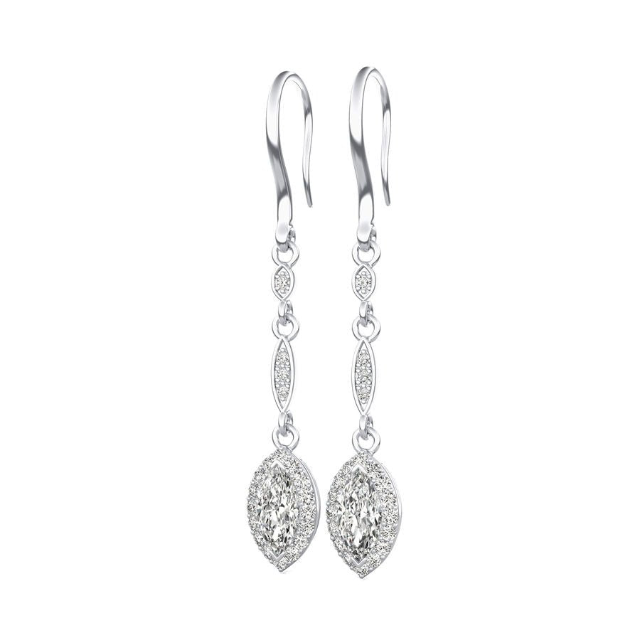 Lever Back Halo Drop Earrings - Jewelry Exchange Center