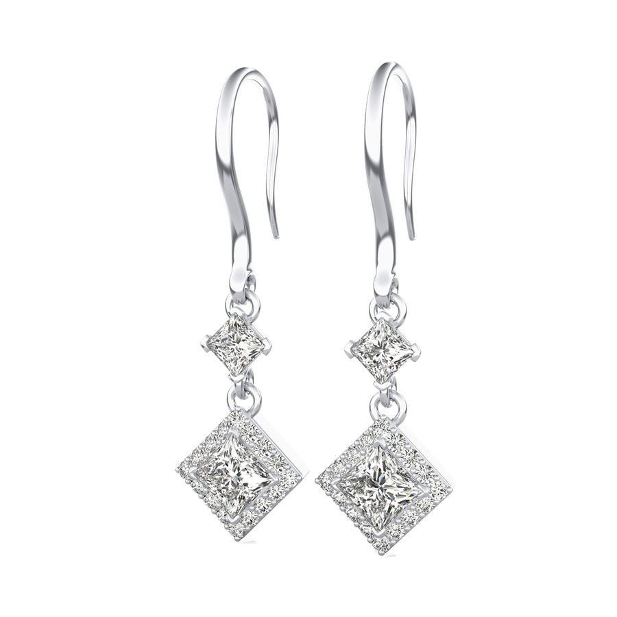 Lever Back Halo Earrings - Jewelry Exchange Center