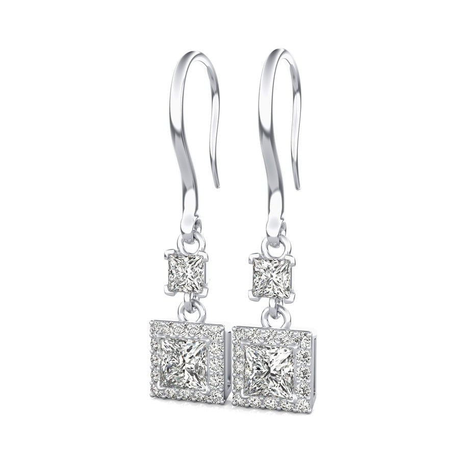 Lever Back Halo Earrings - Jewelry Exchange Center