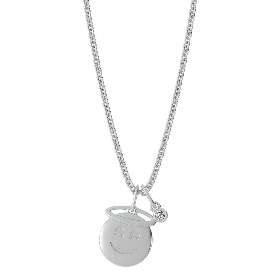Angel Emoji Disc Pendant - Jewelry Exchange Center