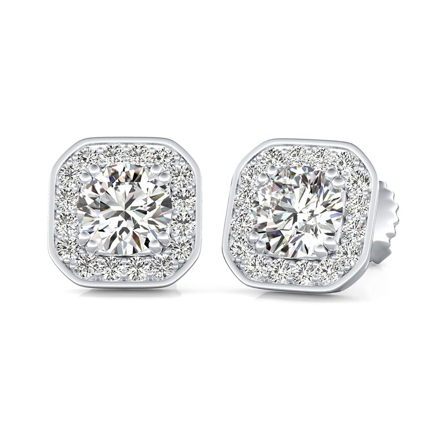 Pave Halo Earrings - Jewelry Exchange Center
