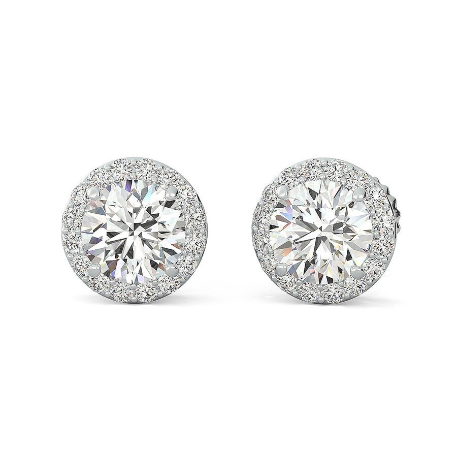 Scroll Basket Halo Earrings - Jewelry Exchange Center
