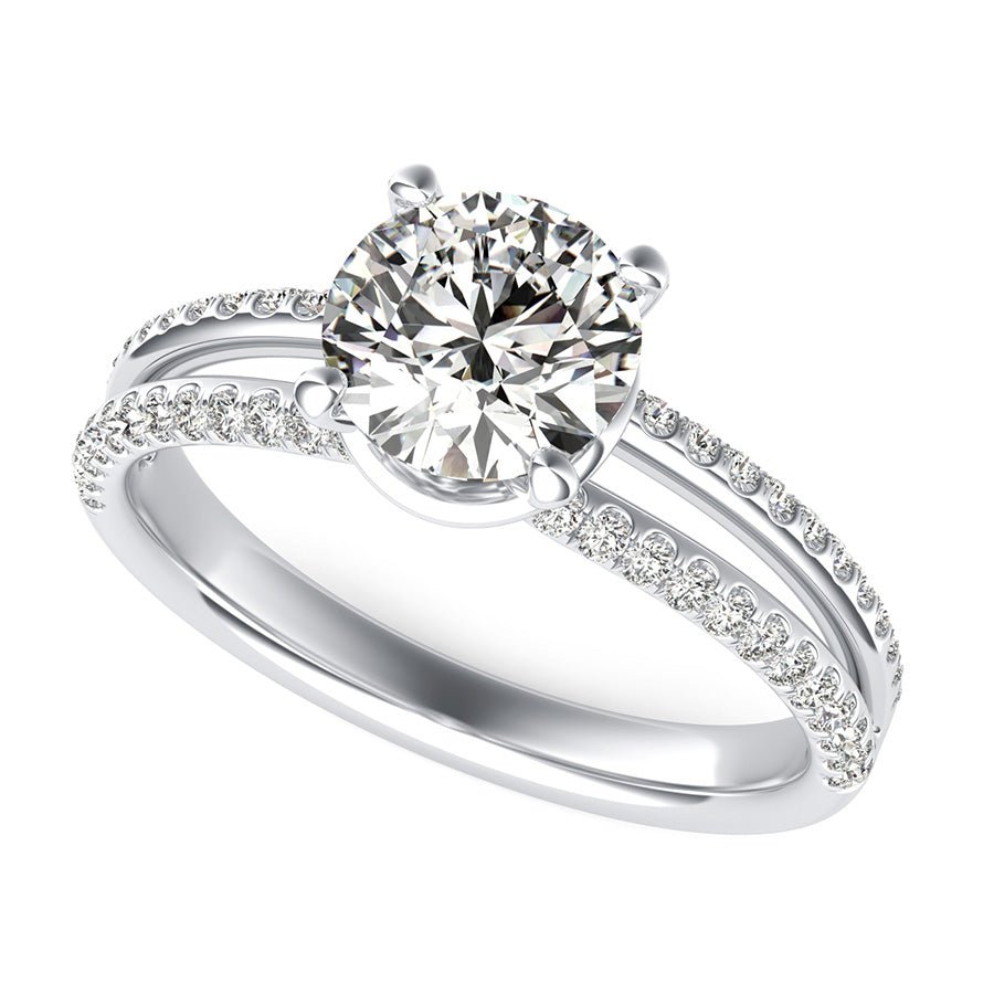 Split Shank Engagement Ring With Side Stones - Jewelry Exchange Center