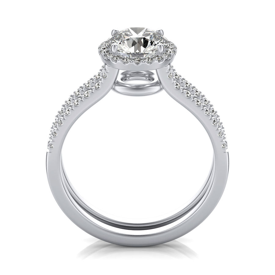 Split Shank Halo Engagement Ring - Jewelry Exchange Center