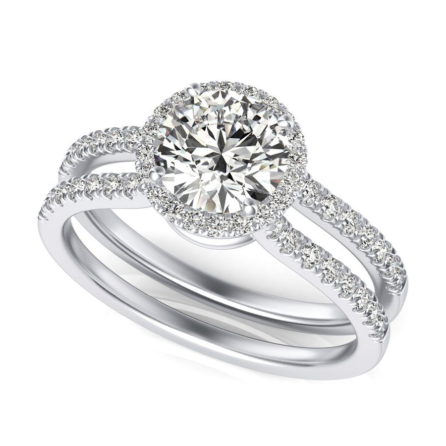 Split Shank Halo Engagement Ring - Jewelry Exchange Center