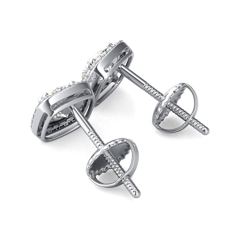 Square Halo Earrings - Jewelry Exchange Center