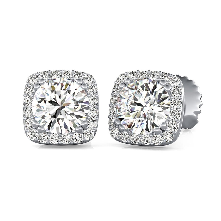 Square Halo Earrings - Jewelry Exchange Center