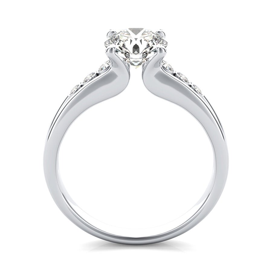 Taj Engagement Ring With Bezel Set Side Stones - Jewelry Exchange Center