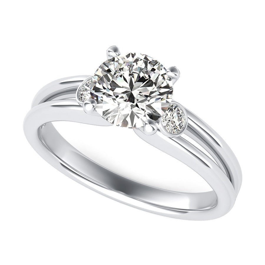 Taj Three Stone Engagement Ring - Jewelry Exchange Center