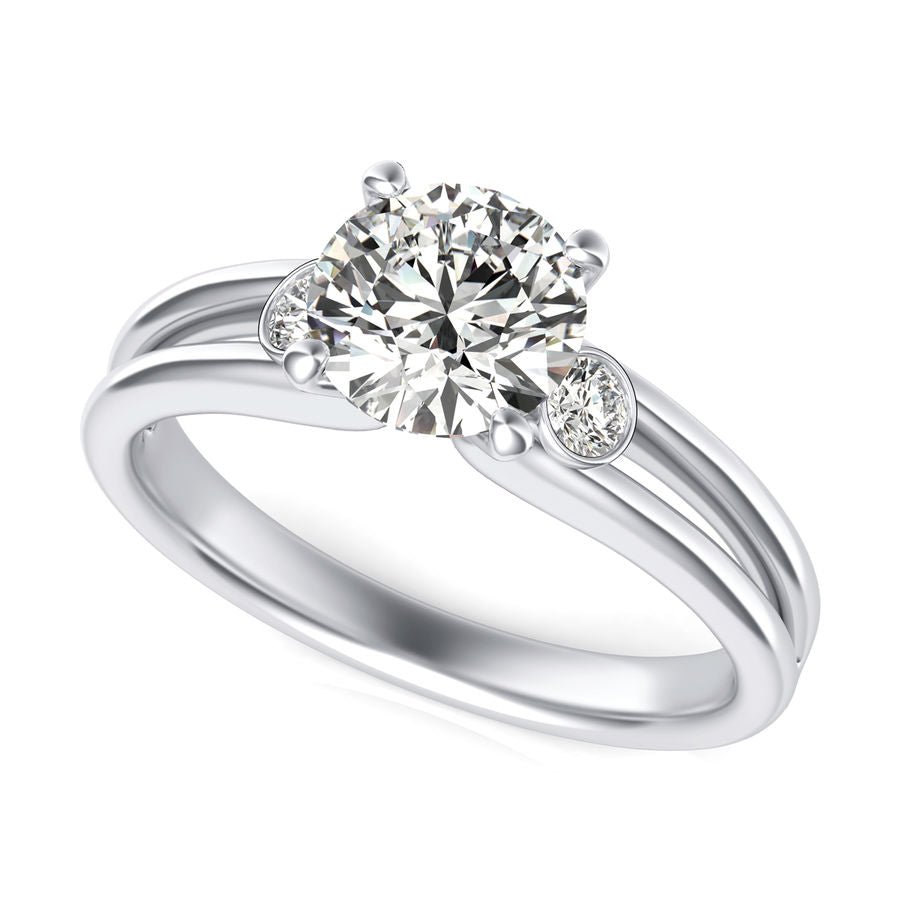 Three Stone Engagement Ring - Jewelry Exchange Center