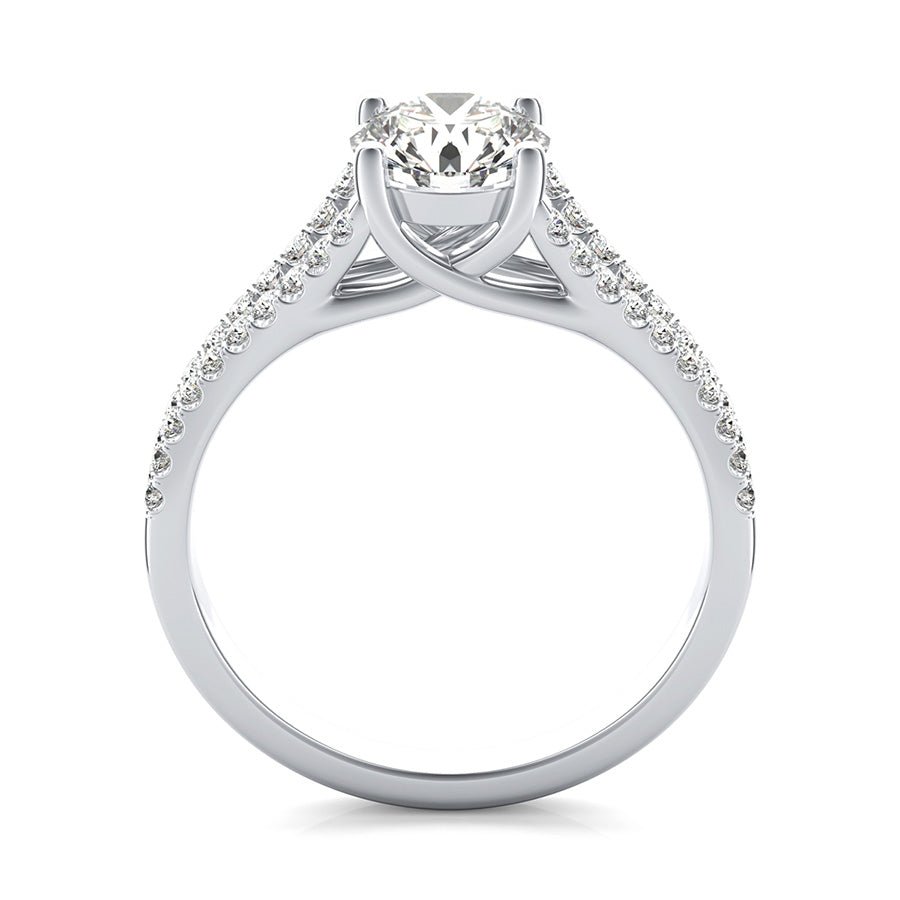 Trellis Split Shank Engagement Ring With Side Stones - Jewelry Exchange Center