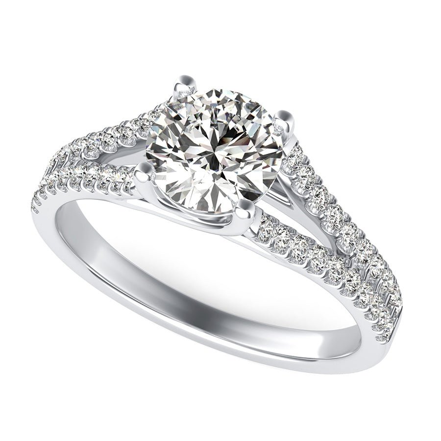 Trellis Split Shank Engagement Ring With Side Stones - Jewelry Exchange Center