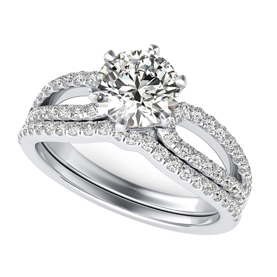 Victoria Royal Infinity Split Engagement Ring With Matching Band - Jewelry Exchange Center