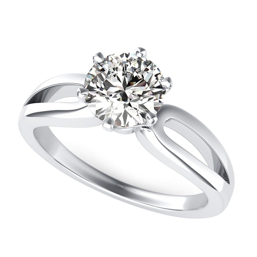 Victoria Royal Solitaire Infinity Split Shank Engagement Ring - Jewelry Exchange Center