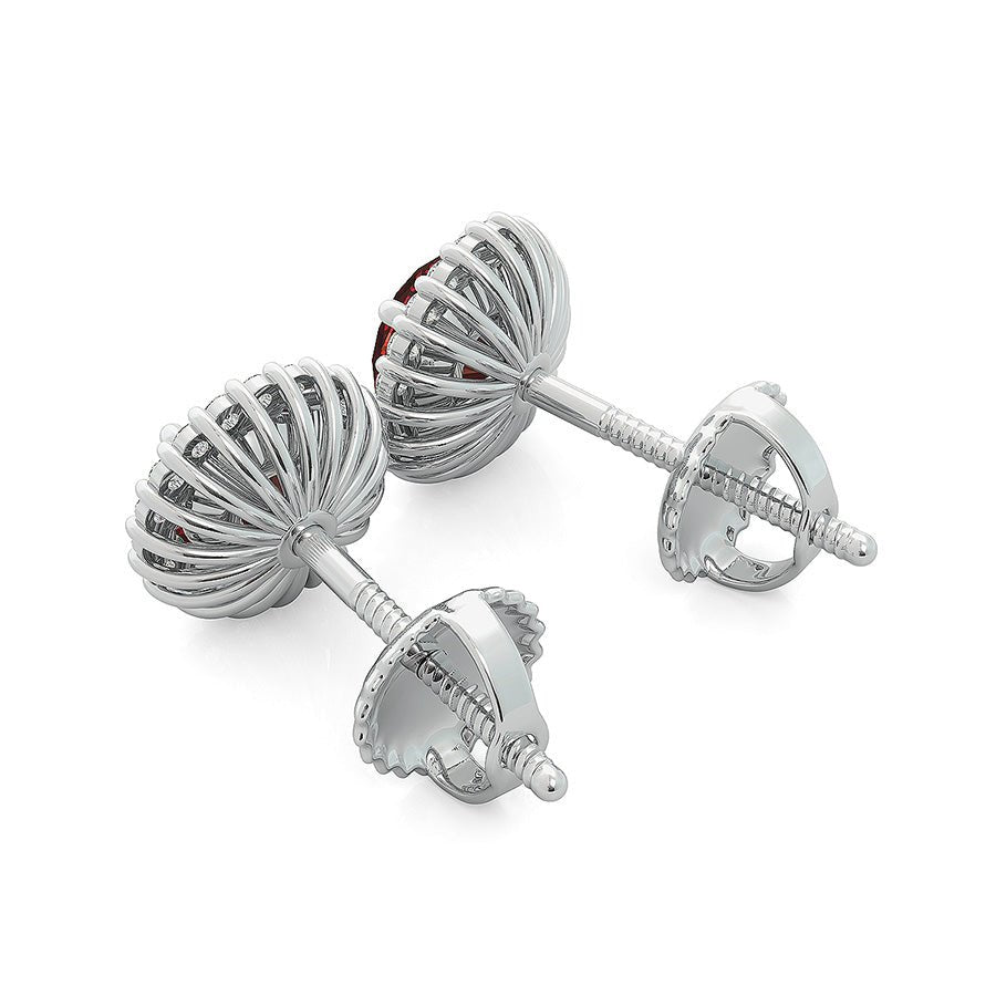 Wire Martini Basket Halo Earrings - Jewelry Exchange Center